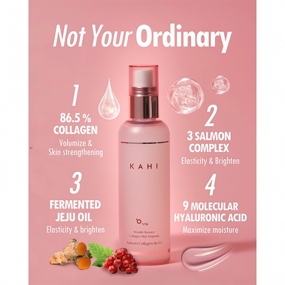 KAHI Wrinkle Bounce Collagen Mist Ampoule, Hydrating Face Mist with Collagen, Hyaluronic Acid & Niacinamide, Lightweight Korean Facial Spray for Dry Skin & Makeup Refresh